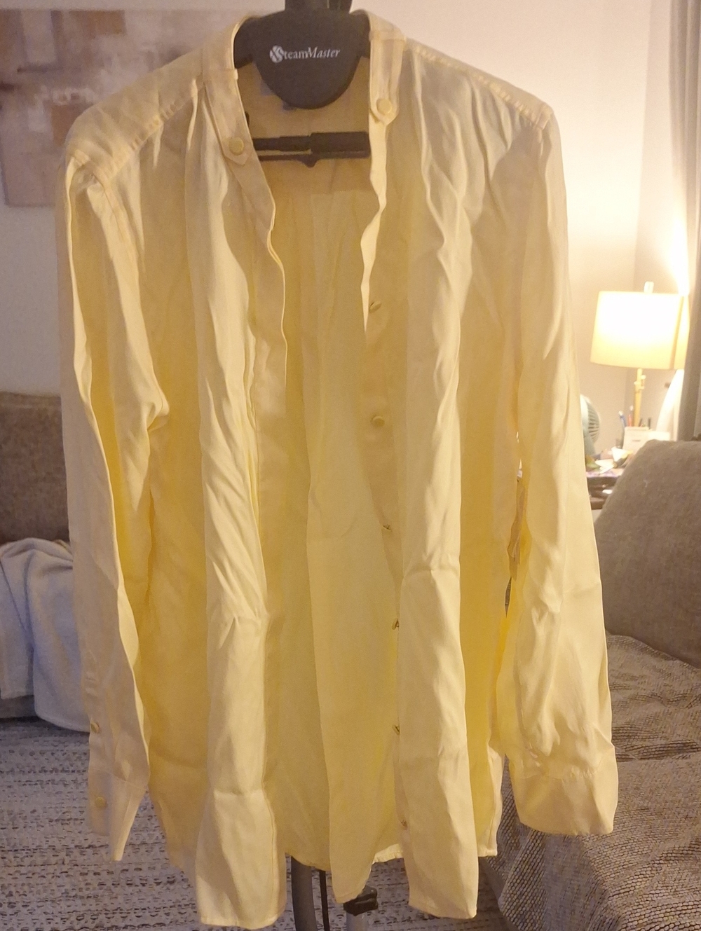 Equipment Pale Yellow Long-Sleeve Button-Down Shirt